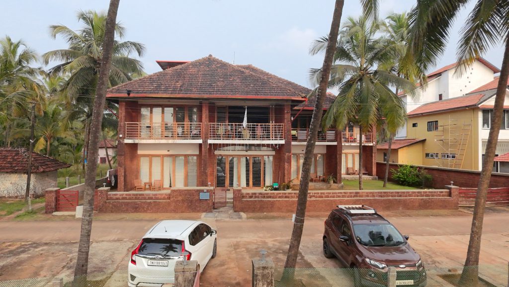 Villa Malpe from the front seen from a drone